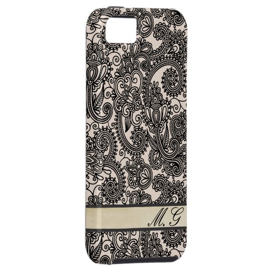 Vintage Paisley Lace Monogram Iphone 5 Case