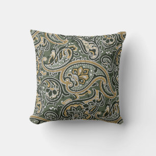 vintage Paisley oriental ethnic Pattern Seamless p Throw Pillow