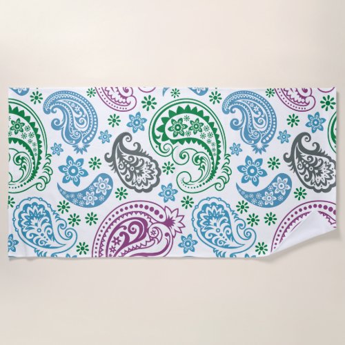 Vintage paisley pattern beach towel