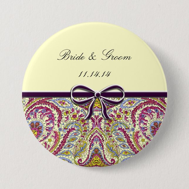 Vintage Paisley Pinback Button (Front)