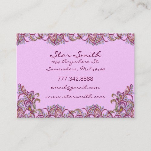 Vintage Paisley Pink and  Raspberry Business Card