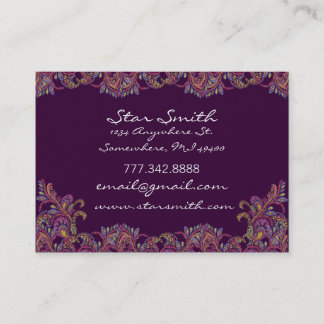 Vintage Paisley Pink and  Raspberry Business Card