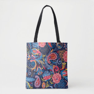 Vintage Paisley Seamless Pattern Design Tote Bag
