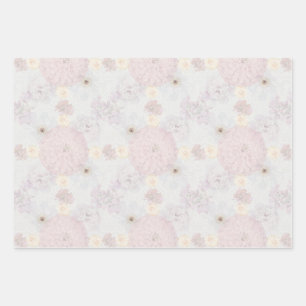 Vintage Pale Floral Wrapping Paper Sheets