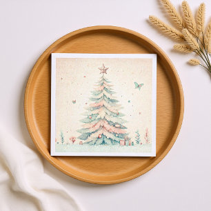 Vintage pale Merry Christmas Napkins