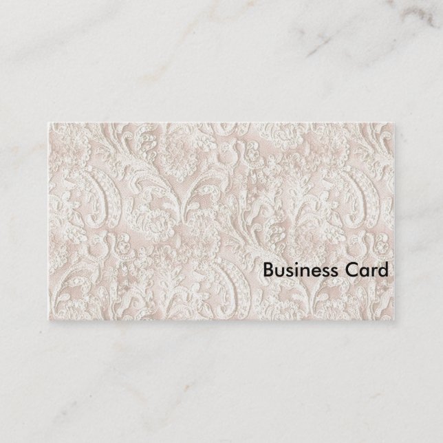 Vintage Pale Pink Lace Business Card (Front)