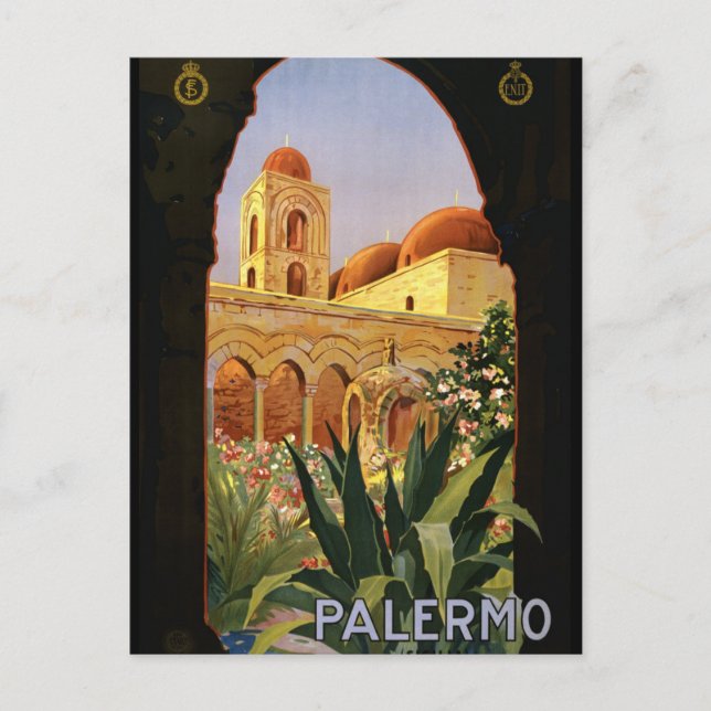 Vintage Palermo Italy Europe Travel Postcard (Front)