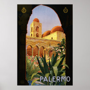 Vintage Palermo Italy Poster