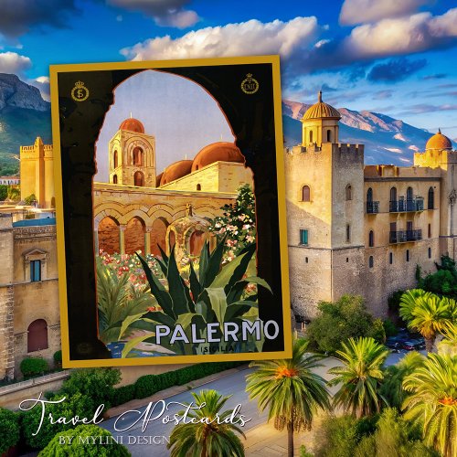 Vintage Palermo Italy Travel Postcard