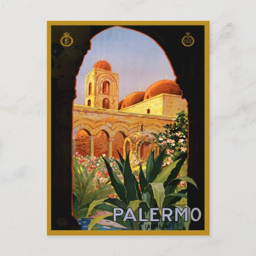 Vintage Palermo Italy Travel Postcard