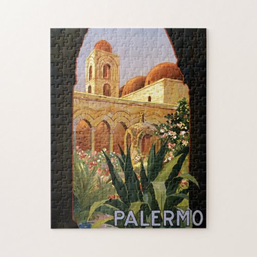 Vintage Palermo Italy Travel Tourism Advertisement Jigsaw Puzzle