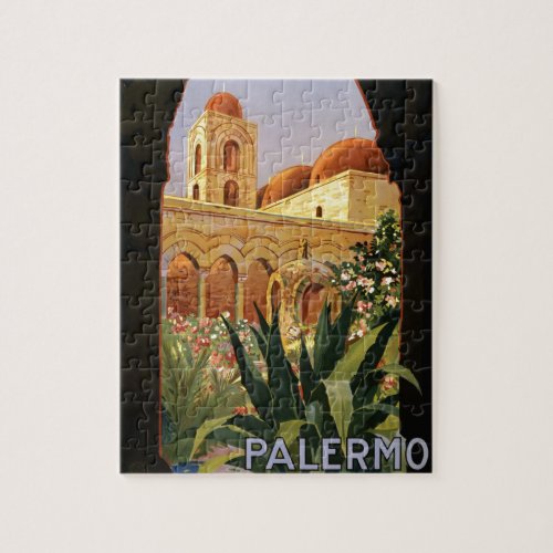 Vintage Palermo Italy Travel Tourism Advertisement Jigsaw Puzzle