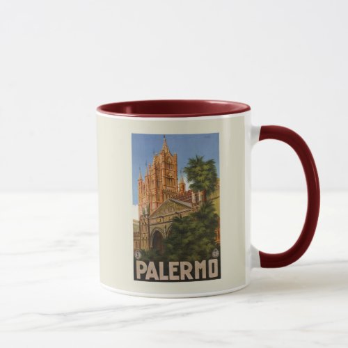 vintage Palermo Sicily Italian travel ad Mug