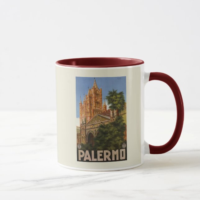 vintage Palermo Sicily Italian travel ad Mug (Right)