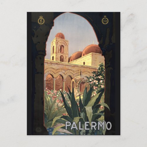 Vintage Palermo Sicily Tourism Travel Postcard