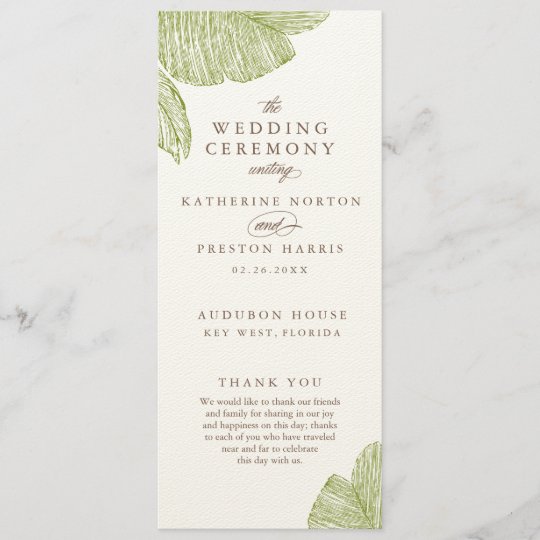 Vintage Palm Destination Wedding Programs Zazzle Com