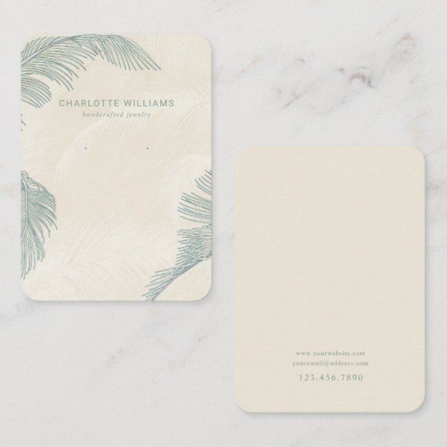 Vintage Palm Leaves Jewelry Display Card (Front/Back)