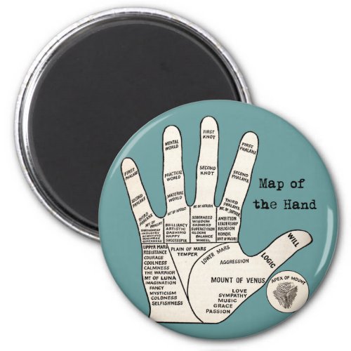 Vintage palm reading palmistry fortune magnet