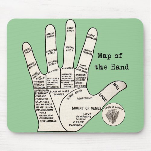 Vintage palm reading palmistry fortune mouse pad