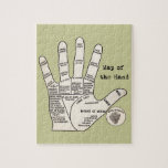 Vintage palm reading palmistry Hand Map Jigsaw Puzzle