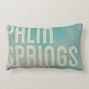 Vintage Palm Spring Hotel Lumbar Pillow