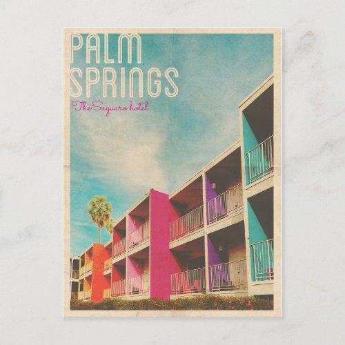 Vintage Palm Spring Hotel Postcard