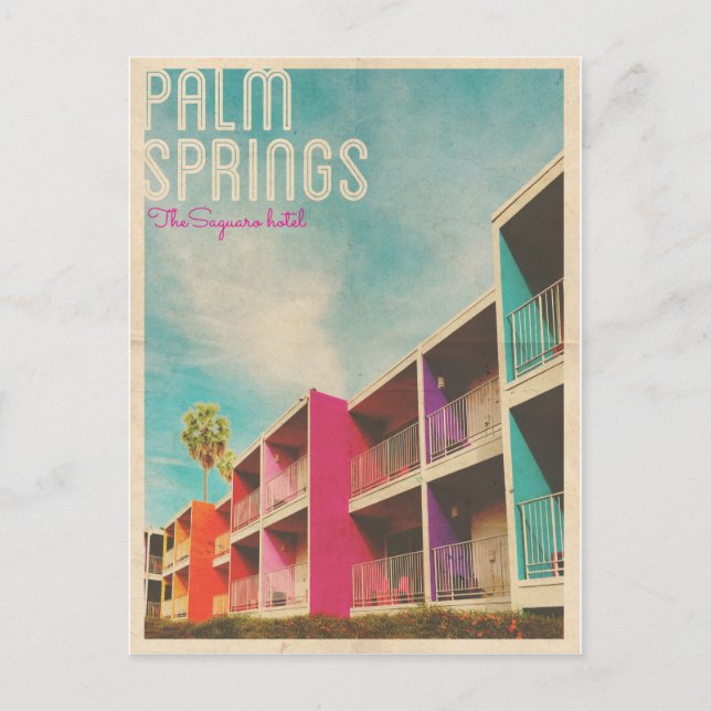 Vintage Palm Spring Hotel Postcard (Front)