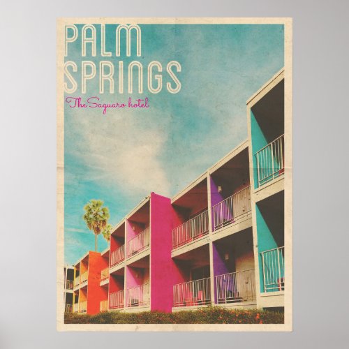 Vintage Palm Spring Hotel Poster