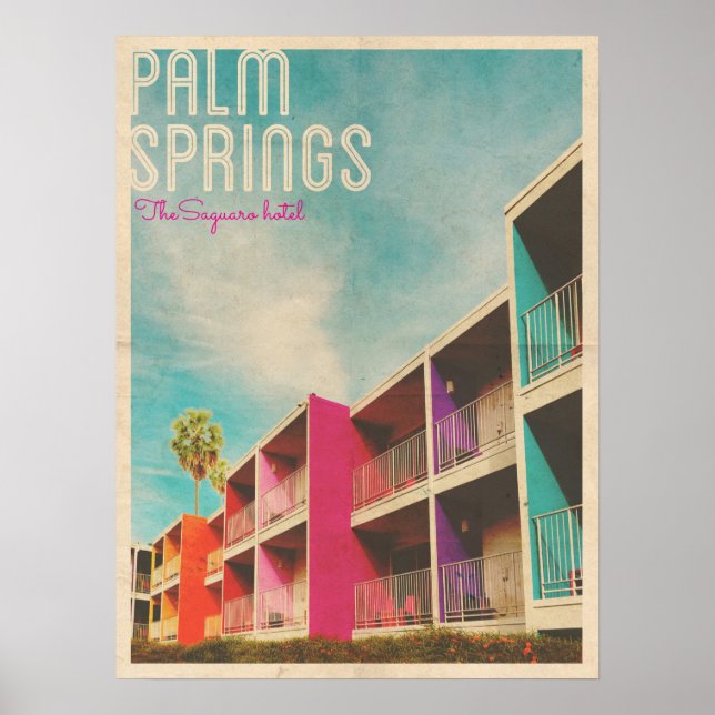 Vintage Palm Spring Hotel Poster (Front)