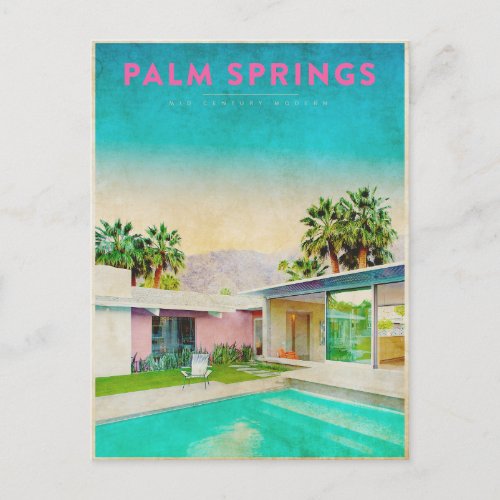 Vintage Palm Springs Architecture  Postcard