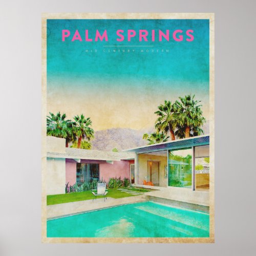 Vintage Palm Springs Architecture  Poster