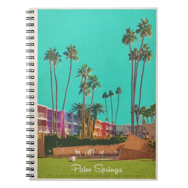 Vintage Palm Springs Summer Spiral Photo Notebook (Front)