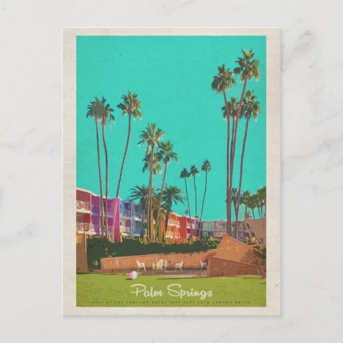 Vintage Palm Springs Summer travel Postcard