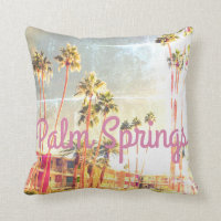 Vintage Palm Springs Throw Pillow