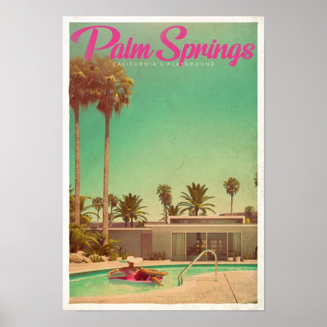 Vintage Palm Springs Travel Poster (Front)