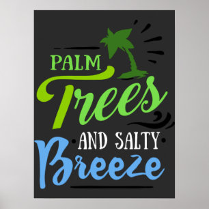Vintage Palm Tree Beach Poster