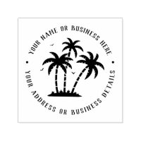 Vintage Palm Tree Business Name Return Address