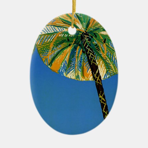 Vintage Palm Tree Cote DAzur Travel Ornament