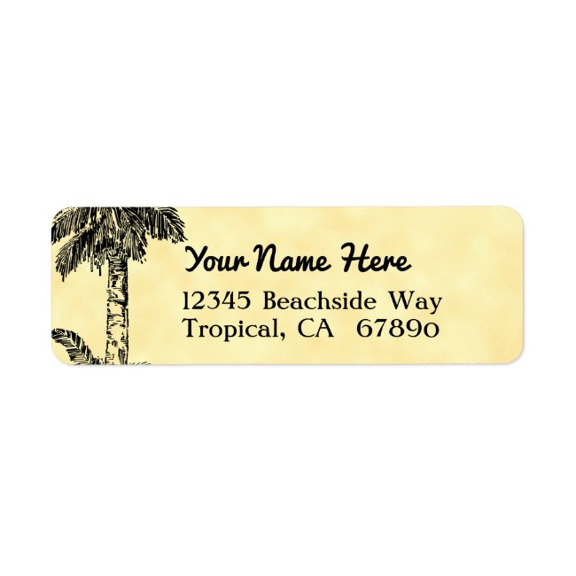 Vintage Palm Tree Custom Return Address Label