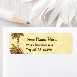 Vintage Palm Tree Custom Return Address Label