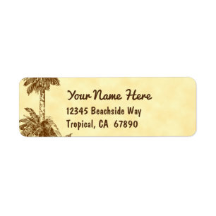 Vintage Palm Tree Custom Return Address Label