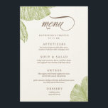 Vintage Palm Tree Destination Wedding Menu Card<br><div class="desc">This destination wedding dinner menu features a vintage palm tree illustration and elegant type. Customize it to change the text color to match your wedding colors!</div>