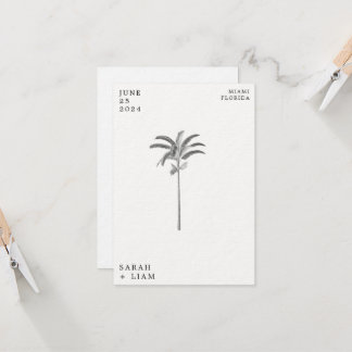 Vintage Palm Tree Destination WeddingSave The Date Invitation