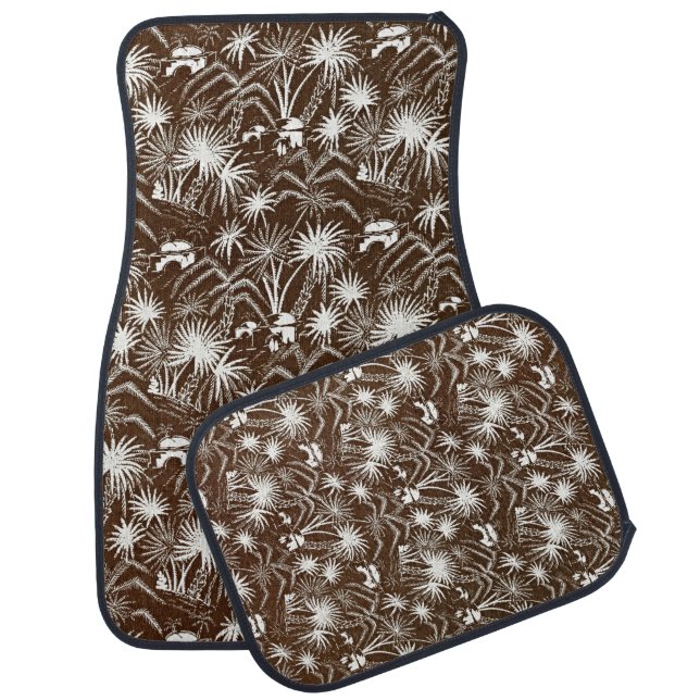 Vintage Palm Tree Elegance Car Floor Mat (Set)
