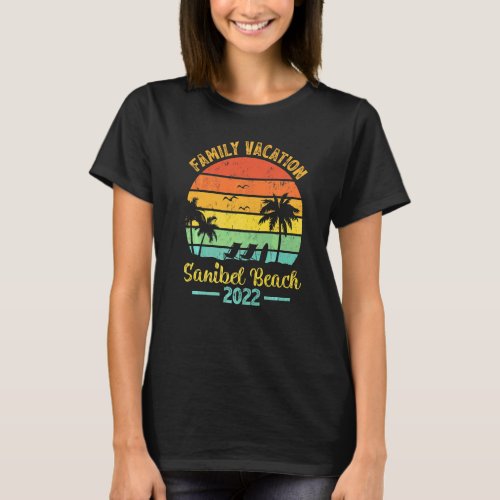 Vintage Palm Tree Family Vacation 2022 Florida San T_Shirt