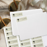 Vintage Palm Tree Future Mr and Mrs Return Address Label<br><div class="desc">Vintage palm tree return address label for your wedding invitation envelopes or modify for general mail. Elegant and simple in design with 2 palm trees, plenty of breathing space and a delicate frame. The invitation is lettered with art deco typography and handwritten script with a classic wedding monogram on the...</div>