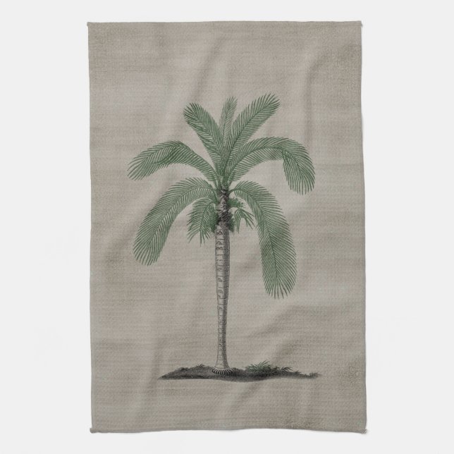 Vintage Palm Tree Kitchen Towel (Vertical)