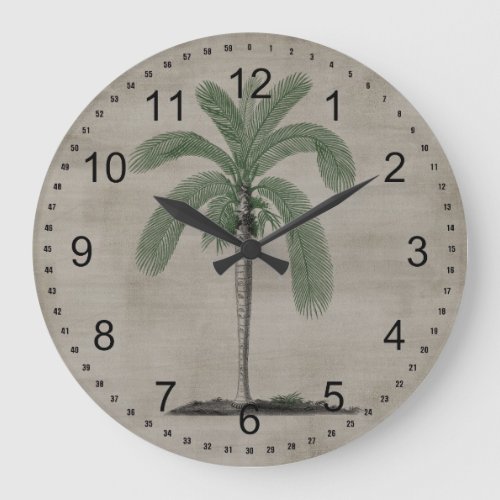 Vintage Palm Tree Large Clock