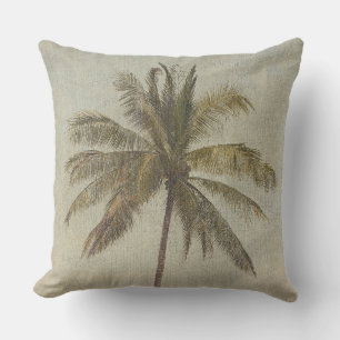 Vintage Palm Tree Painting Outdoor Pillow