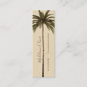 Vintage Palm Tree QR Code Tropical Elegant Mini M Mini Business Card